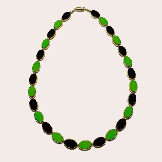 Green, Black and Gold Necklace