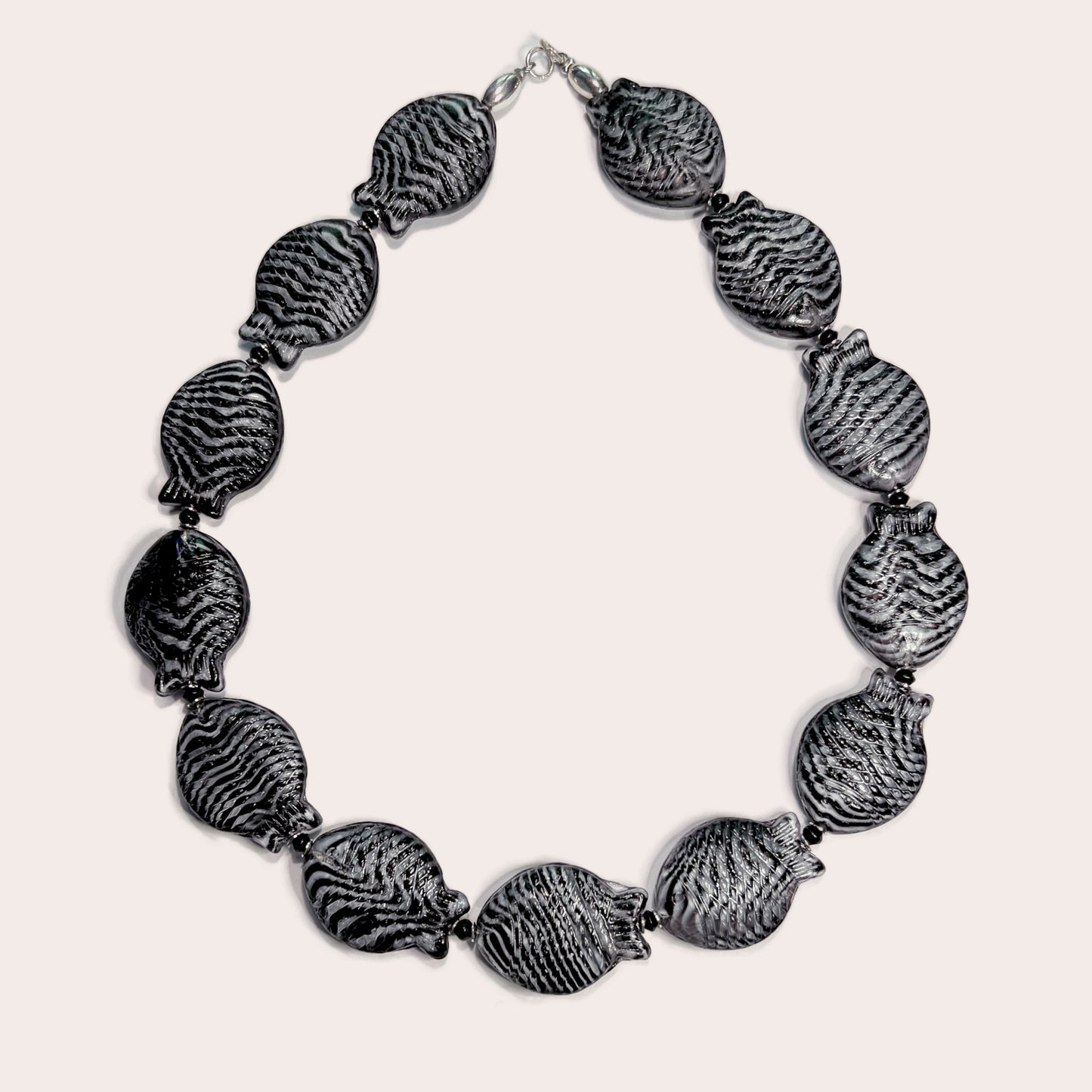 Black and White Fish Necklace