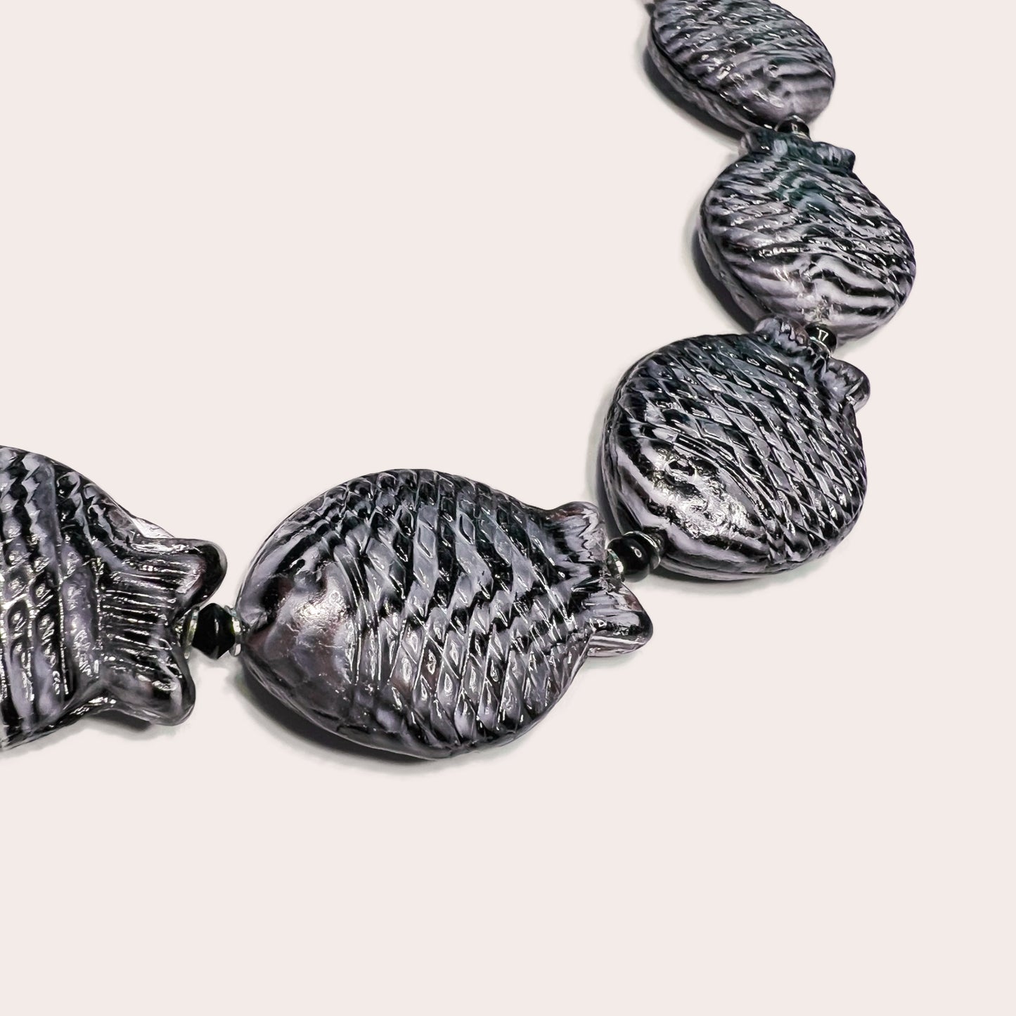 Black and White Fish Necklace