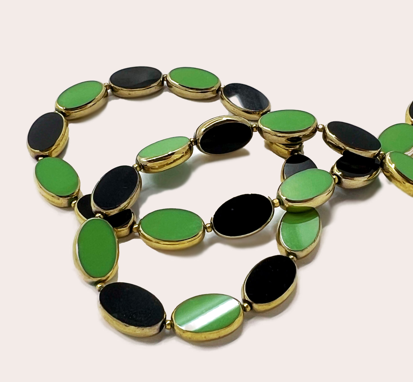 Green, Black and Gold Necklace