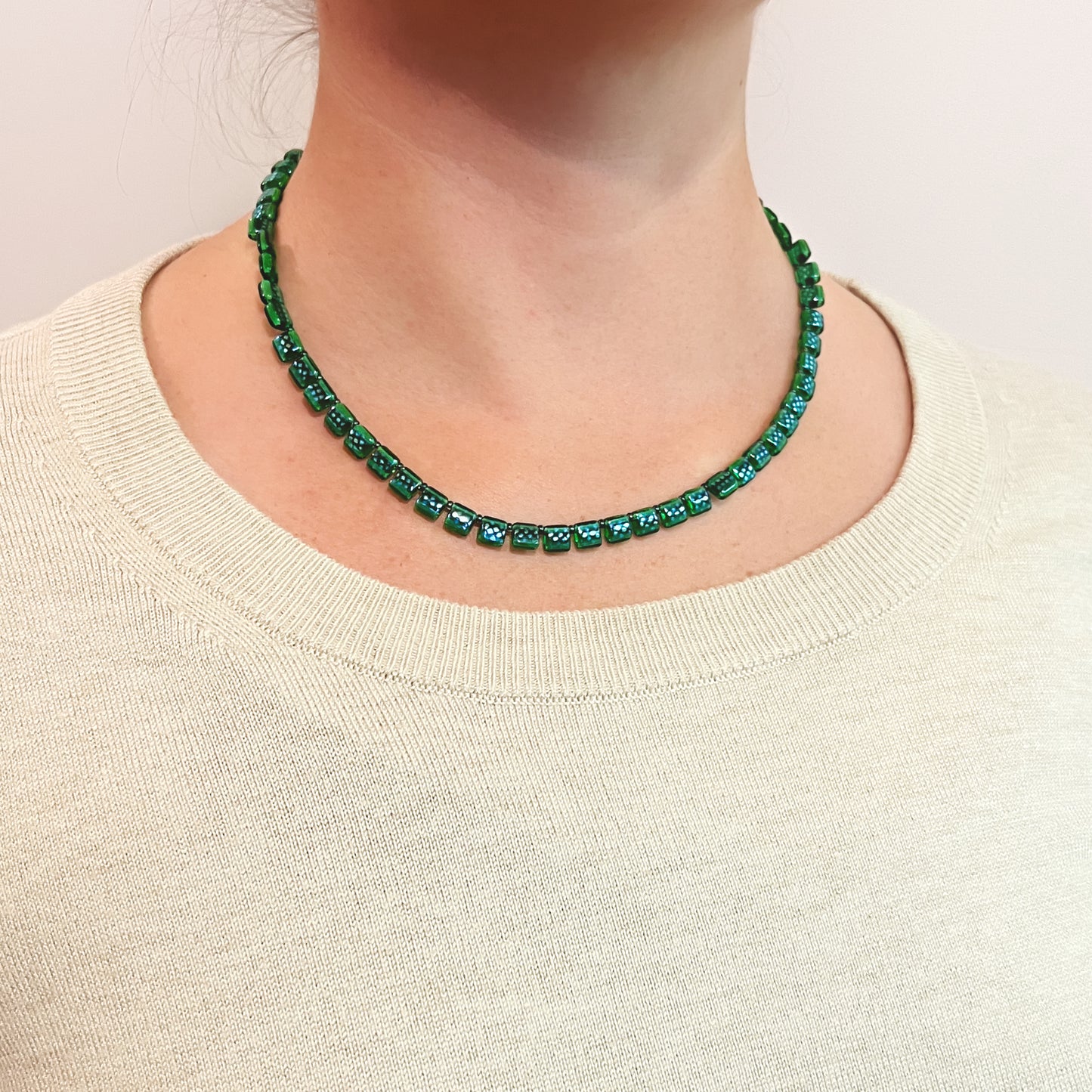 Green Squares Necklace