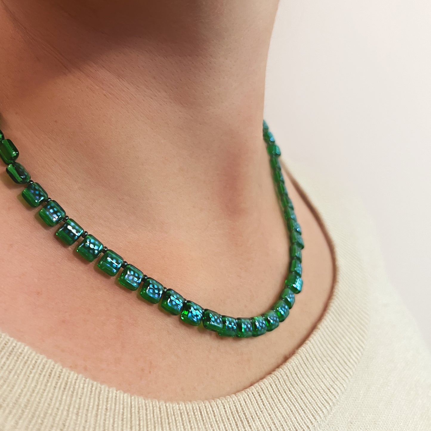 Green Squares Necklace