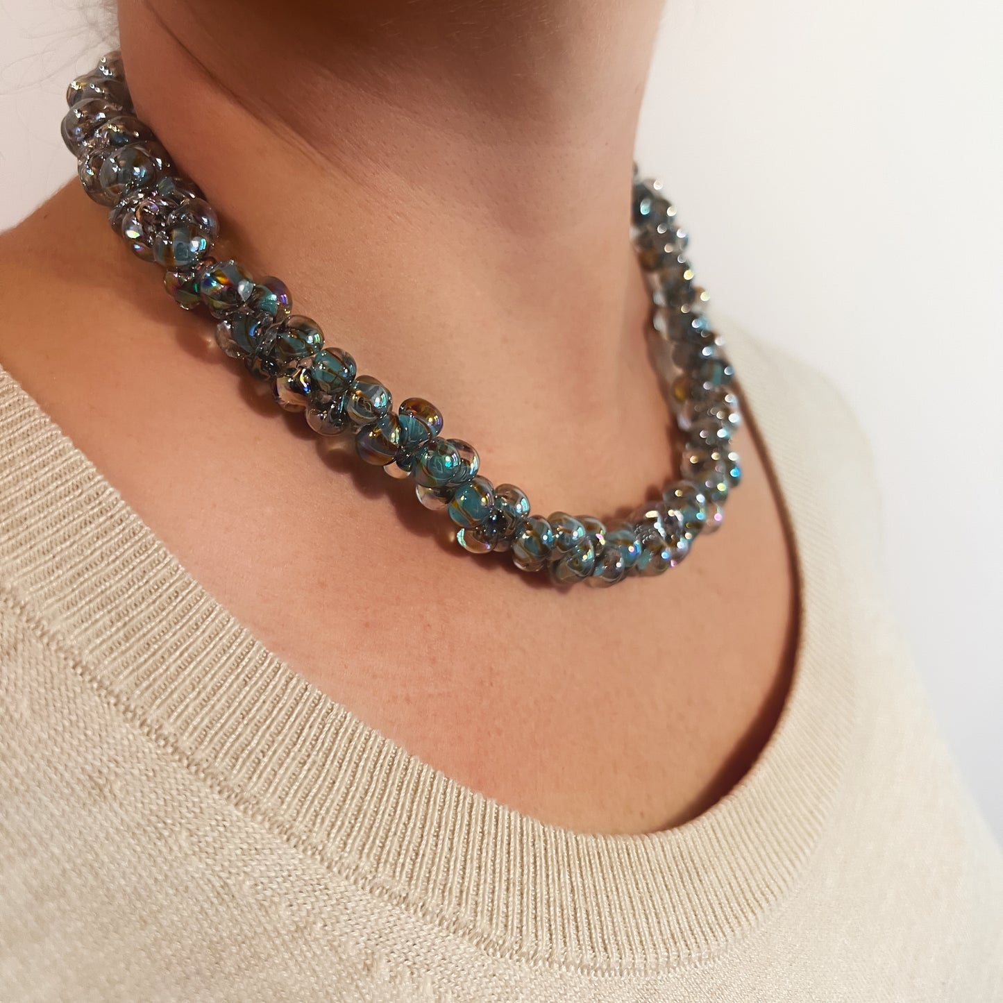 Shimmering Grey Necklace