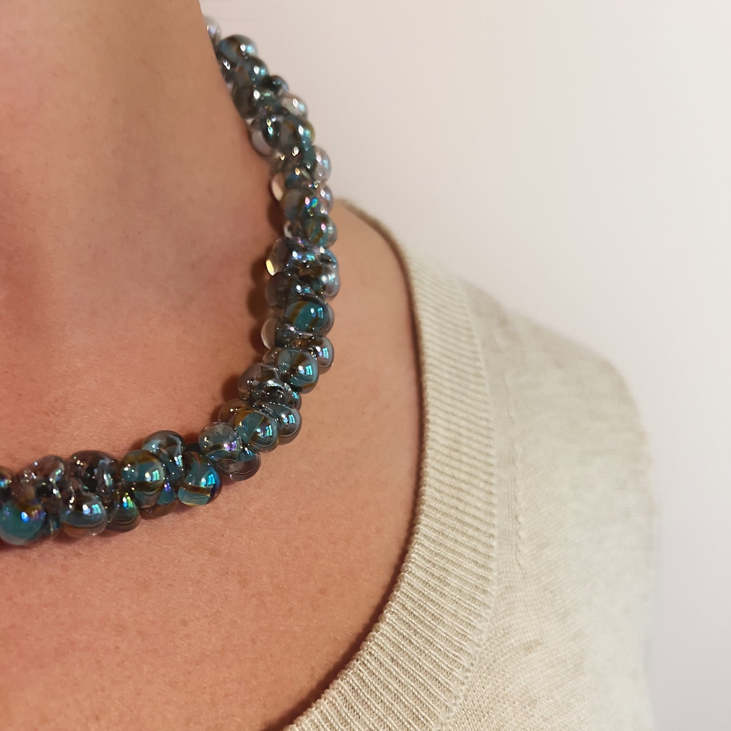 Shimmering Grey Necklace