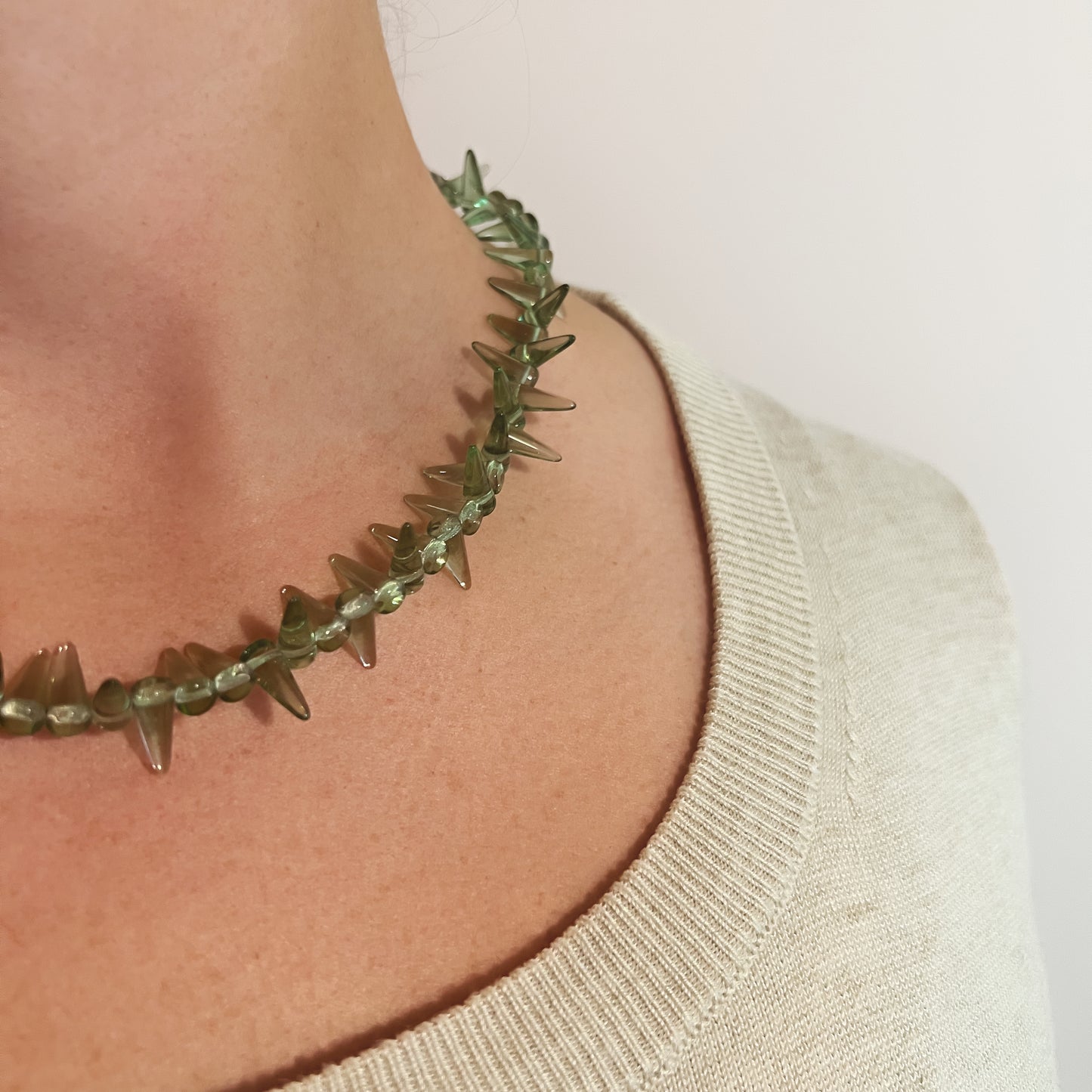 Green Triangle Necklace