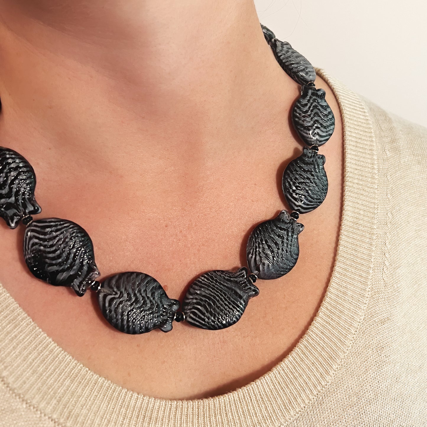 Black and White Fish Necklace